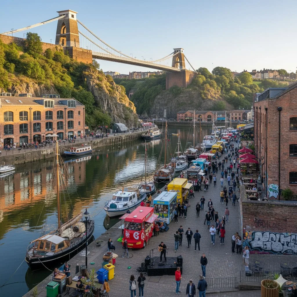 Clifton Suspension Bridge in Bristol with historic Victorian architecture and engineering marvel