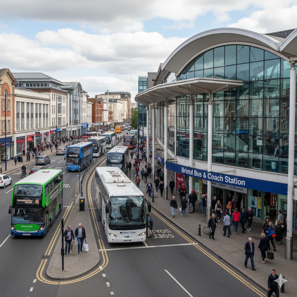 Bristol Bus and Coach Station in city centre near Broadmead shopping district