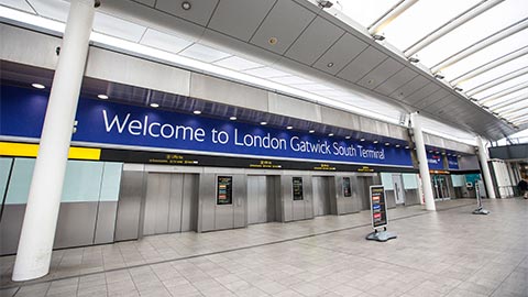 Gatwick Airport wheelchair accessible with lounges restaurants and shops