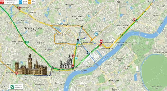 Airport bus A2 service showing route map from Victoria through Paddington to Luton