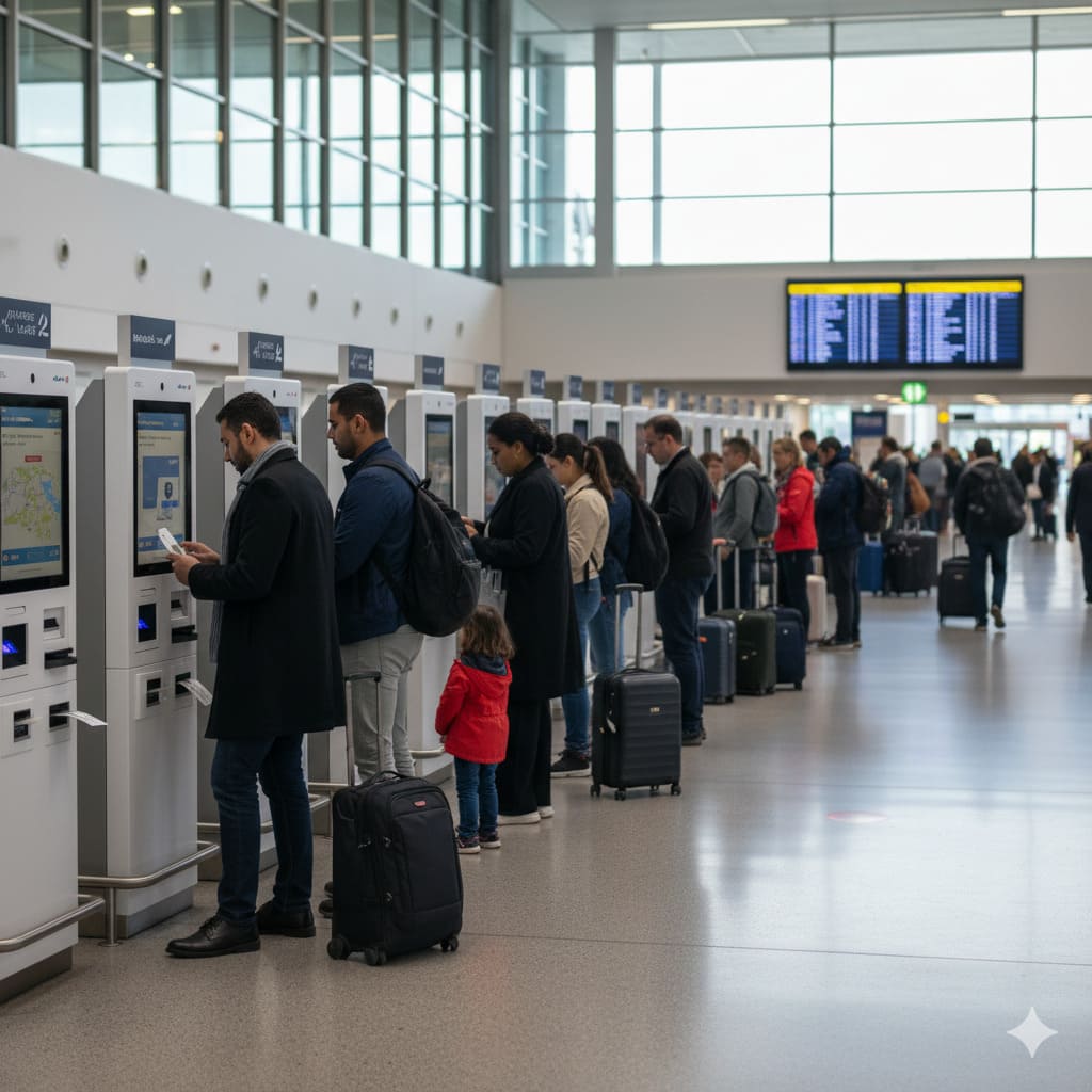 Passengers using secure checkout system to book tickets in advance and save money